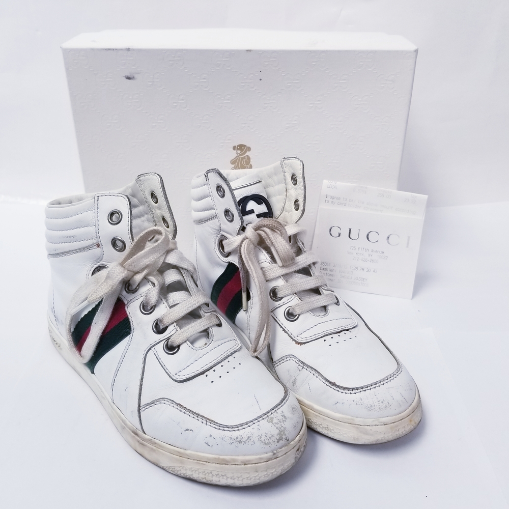 Gucci Kids White High-Top Sneakers
